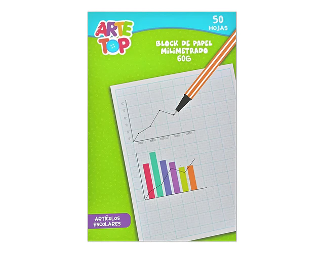 BLOCK PAPEL MILIMETRADO OFICIO 50HOJAS ARTE TOP