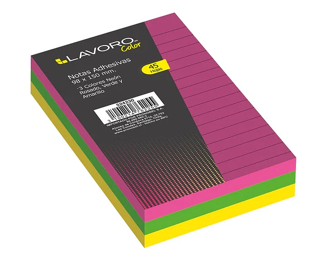 NOTA ADHESIVA RECTANGULAR COLORES