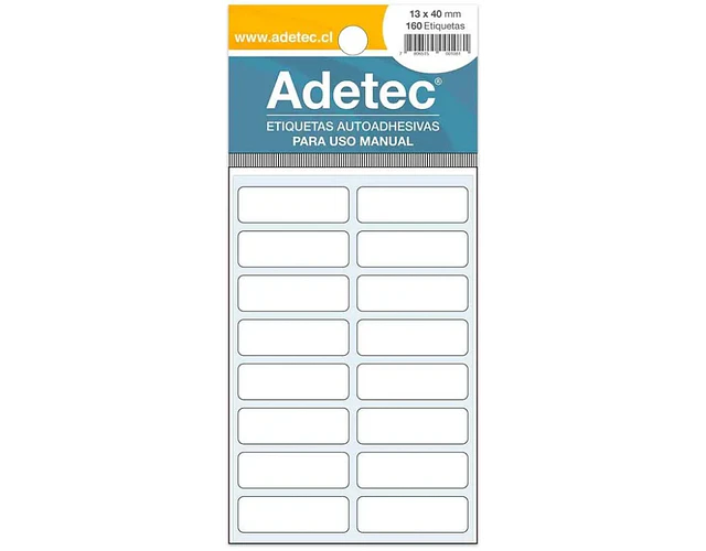 ETIQUETA ADETEC AUTOAD.13X40mm BLANCA