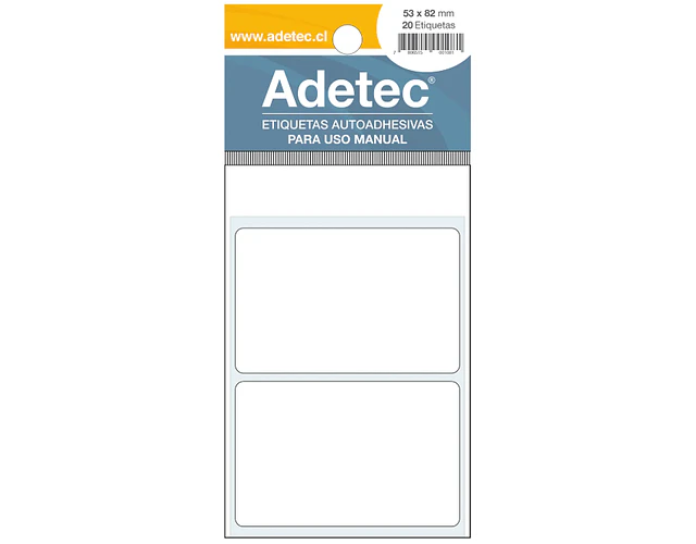 ETIQUETA ADETEC AUTOAD.53X82mm BLANCA