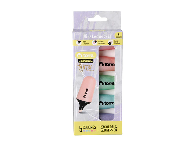 BL. DESTACADORES GLITTER MINI PASTEL