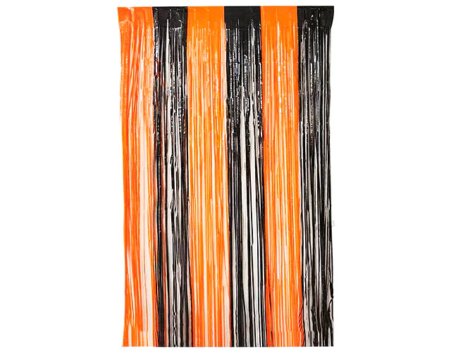 CORTINA HALLOWEEN NEGRA Y NARANJA 