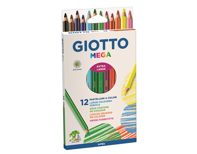 LAPICES 12 COLORES HEXAGONAL GIOTTOMEGA	