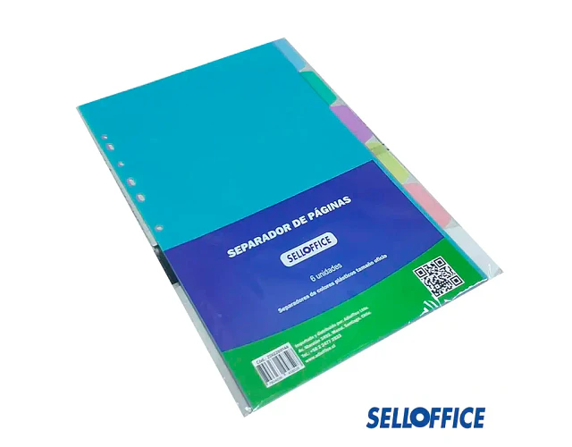 SEPARADOR CARTA 6 DIVISIONES COLORES