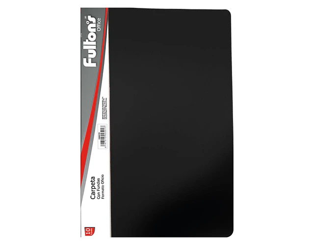 CARPETA FUNDAS OFICIO NEGRA FULTONS