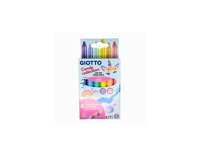 CRAYÓN DE CERA COLECCIÓN CANDY 6 COLORES GIOTTO