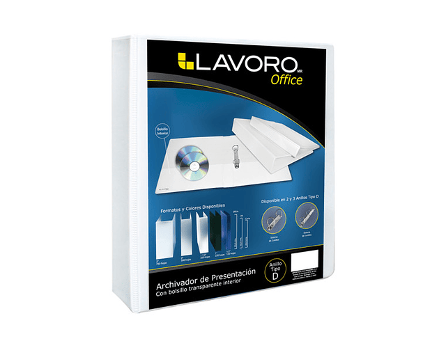 ARCHIVADOR LAVORO 2 ANILLOS OFICIO 2