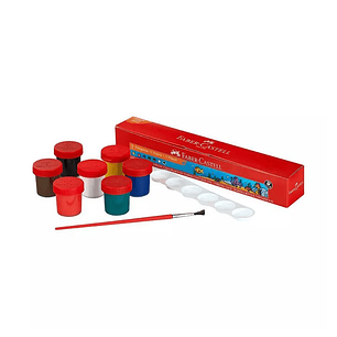 TEMPERA X 07 FABER + PALETA + PINCEL