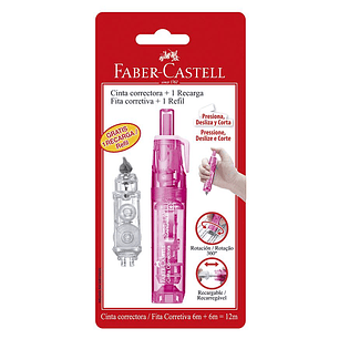 CORRECTOR FABER EN CINTA FUCSIA + REPUESTO