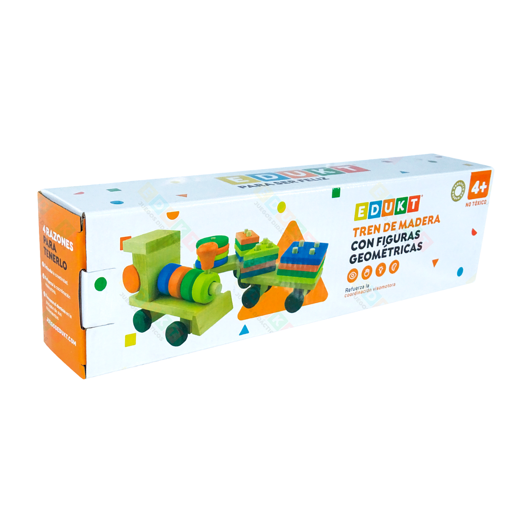 TREN DE MADERA EDU-KT + FIGURAS GEOMETRICAS 1