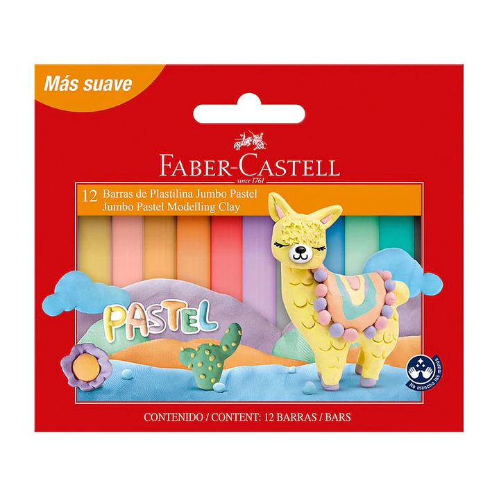 PLASTILINA FABER  X 12 PASTEL JUMBO 1