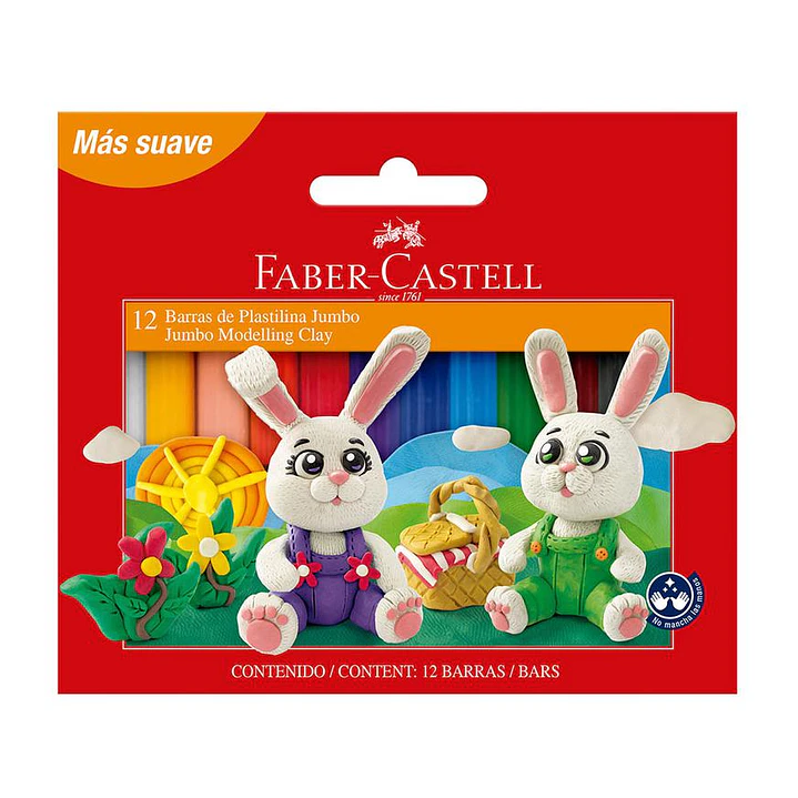 PLASTILINA FABER  X 12 JUMBO 1