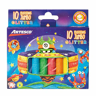 PLASTILINA ARTESCO JUMBO X 10 GLITTER