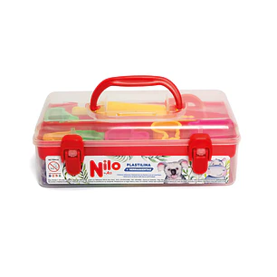 PLASTILINA NILO CAJA DE HERRAMIENTAS X7 + 7 MOLDES Y RODILLO  