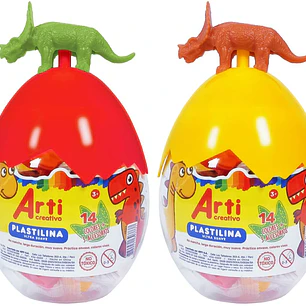 PLASTILINA ARTI ULTRA SUAVE DINOSAURIOS X14 COLORES