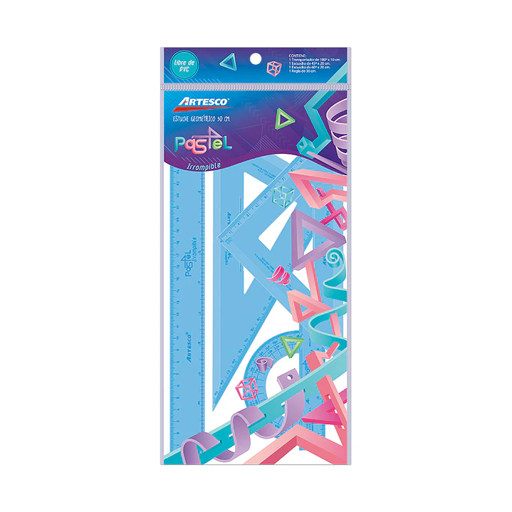 ESCUADRA ARTESCO PASTEL X 30 CM 2