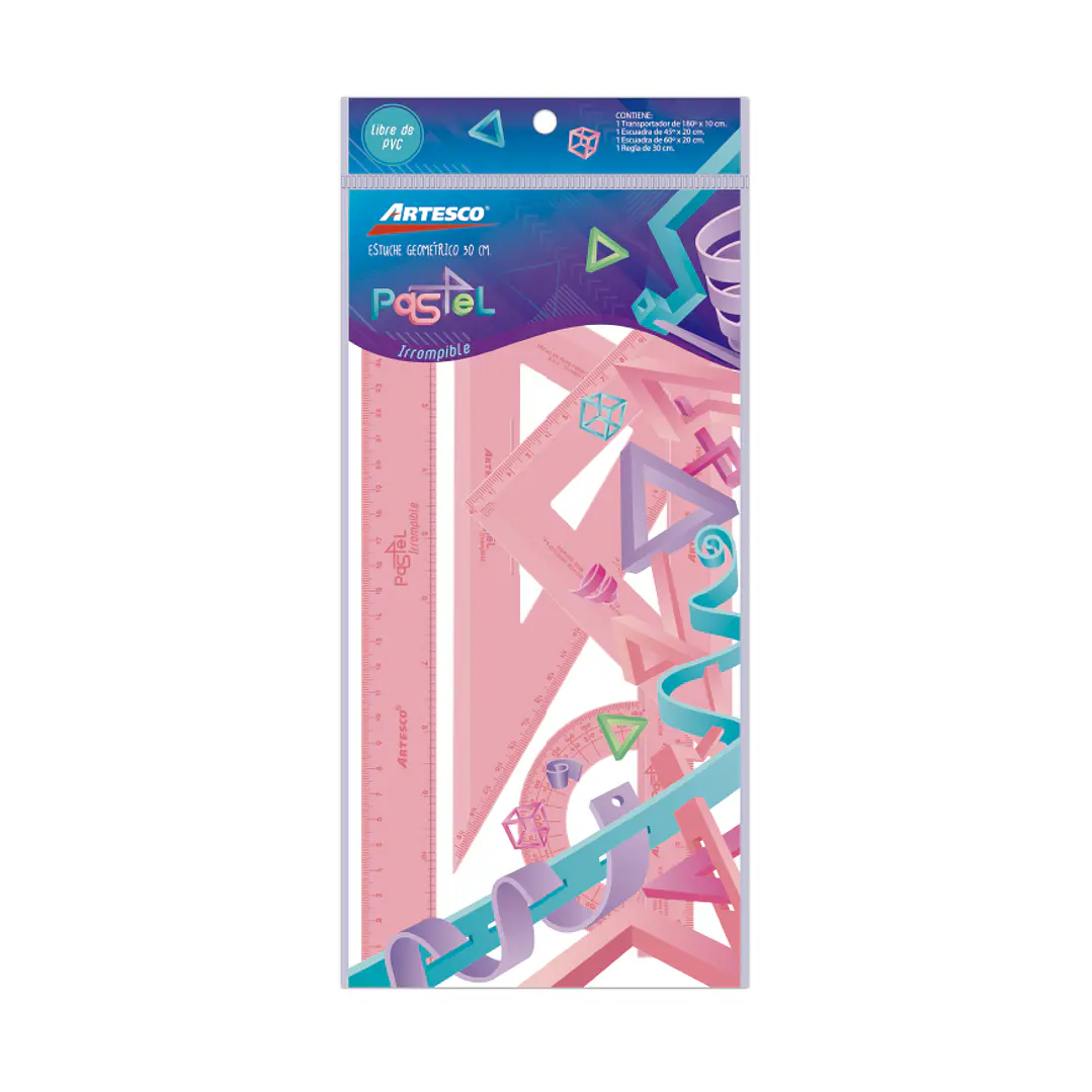 ESCUADRA ARTESCO PASTEL X 30 CM 3