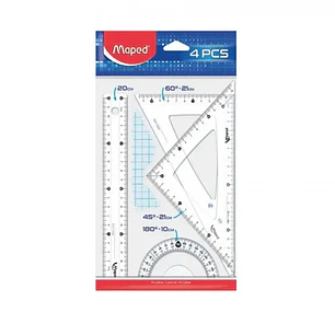 ESCUADRA MAPED ESSENTIAL 4 PIEZAS 20 CM