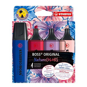 PLUMON STABILO BOSS NATURE COLOR WILDFLOWERS X 4 RESALTADOR 70/4-1-103-5