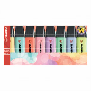 PLUMON STABILO BOSS X 8 RESALTADOR PASTEL   70/8-3