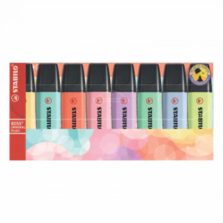 PLUMON STABILO BOSS X 8 RESALTADOR PASTEL   70/8-3 1