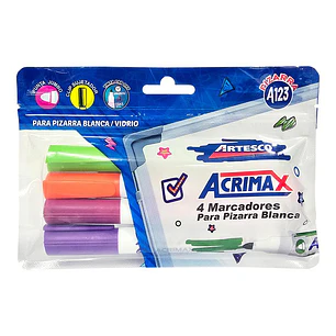 PLUMON ARTESCO ACRIMAX X 4 COLORES BASICOS   A123