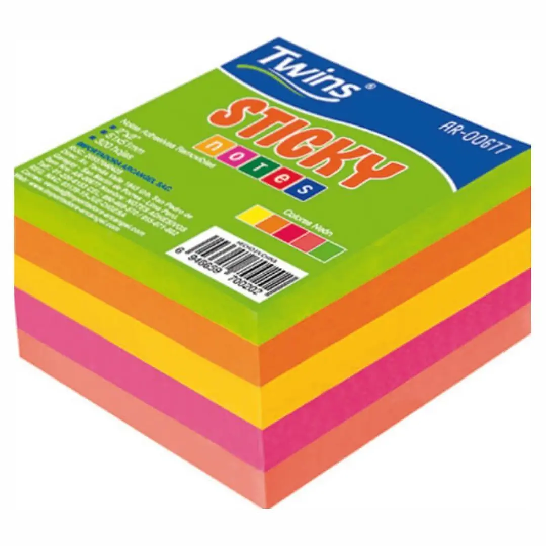 POST IT  TWINS/DELFIN NEON 500H 3X3 AR-001 1