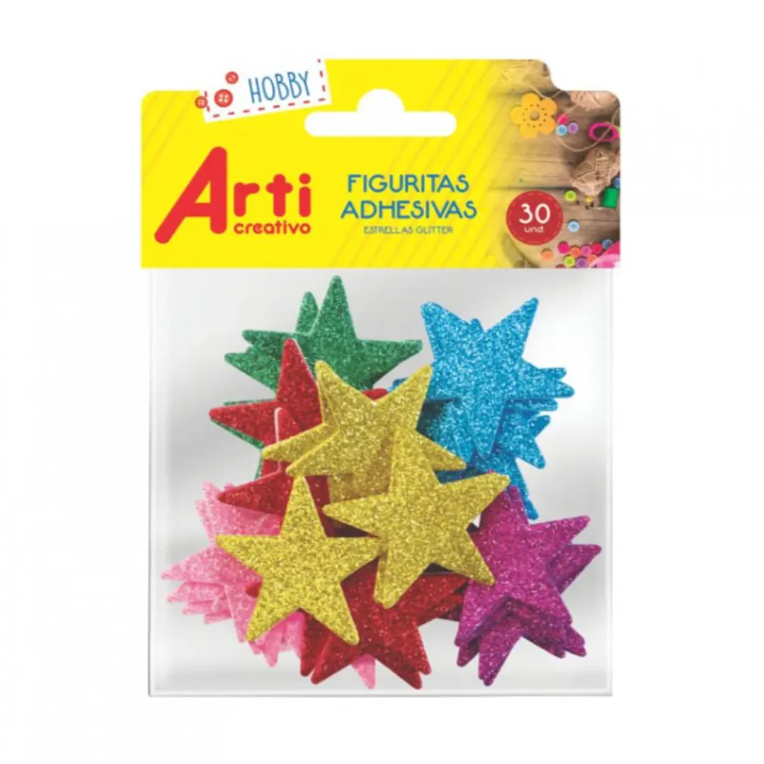 FIGURITAS ADHESIVAS CORAZONES ESTRELLAS X30       TACF00009-A 1