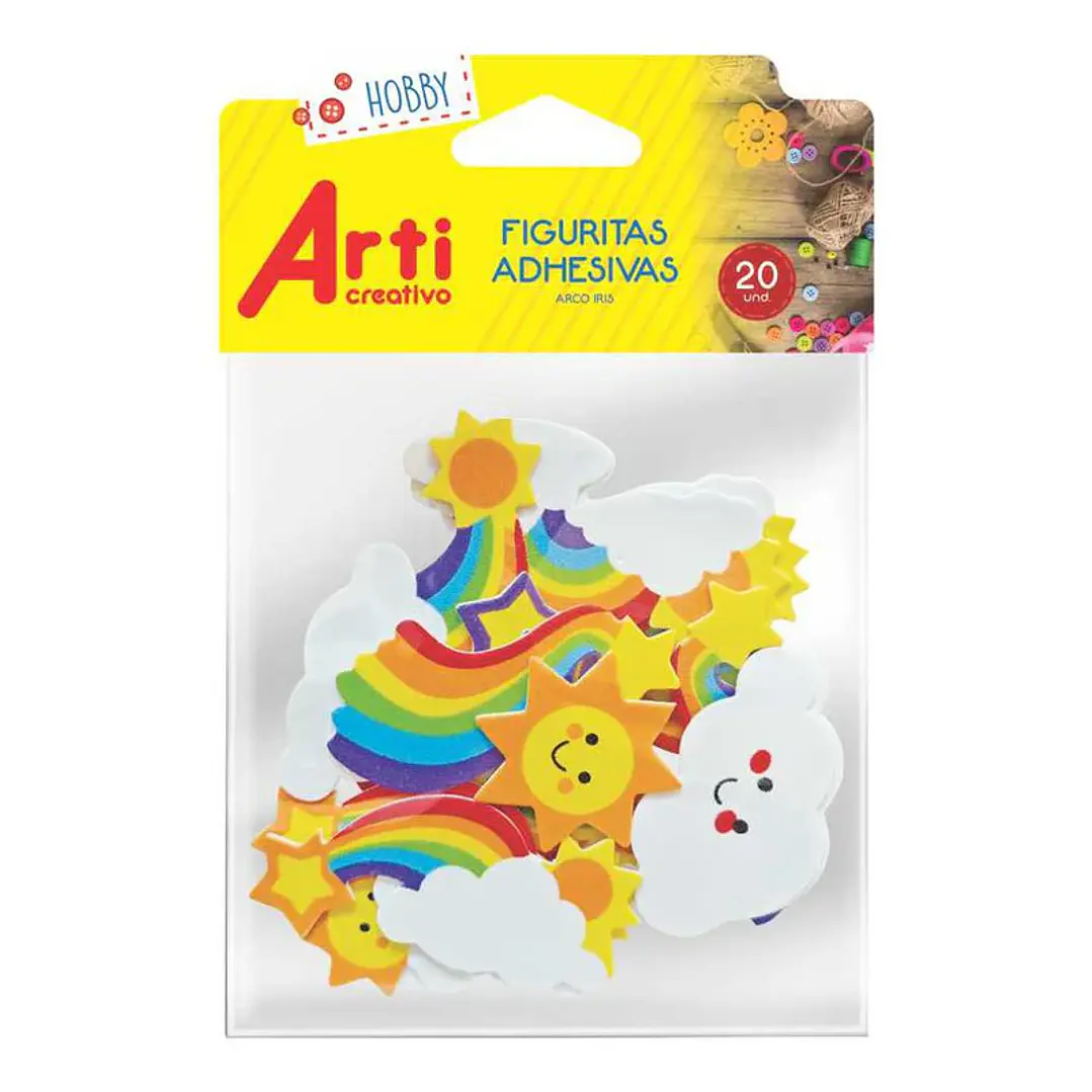 FIGURITAS ADHESIVAS ARCO IRIS ARTI X 20   TACF00010-A 1