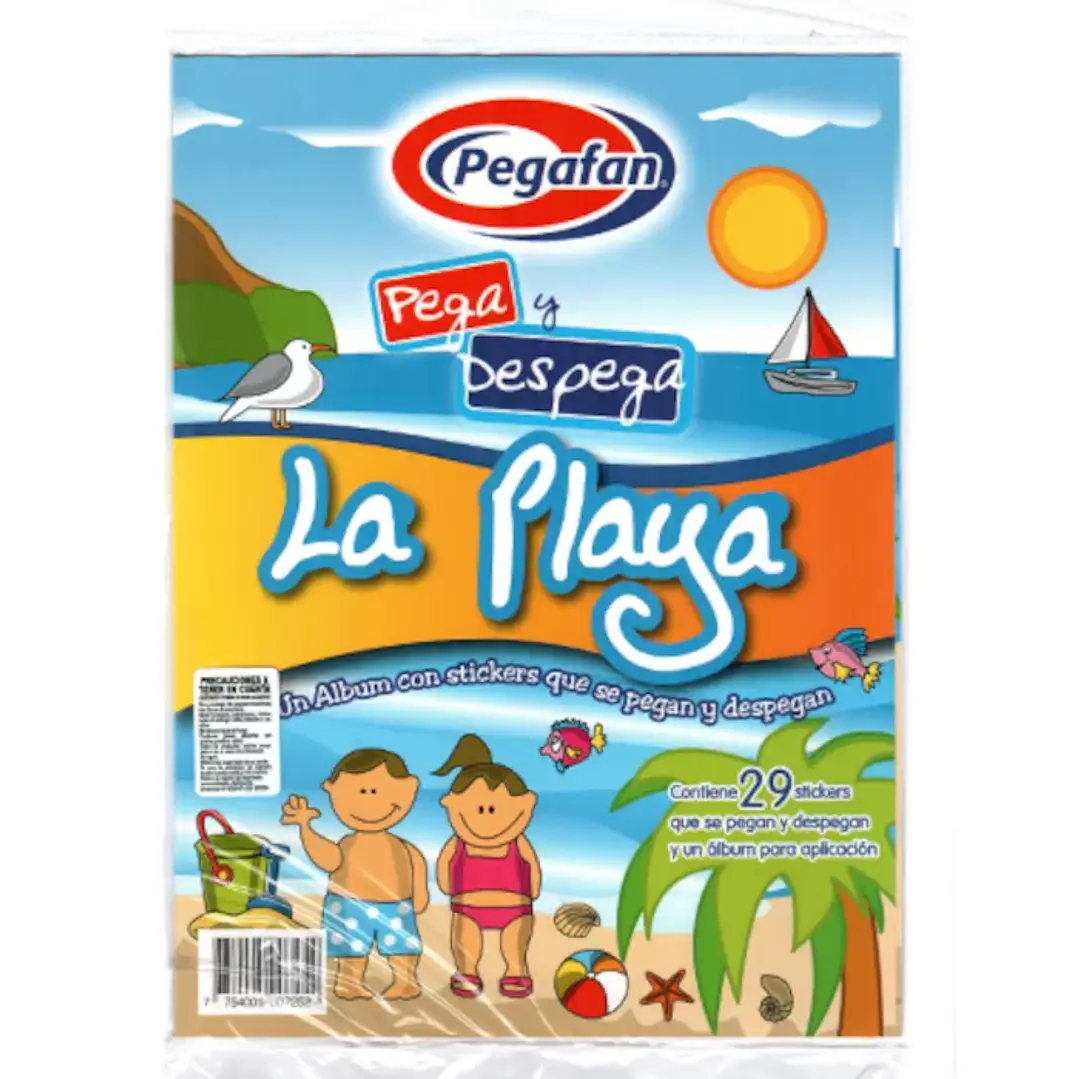 ETIQUETA PEGAFAN PEGA Y DESPEGA LA PLAYA 1
