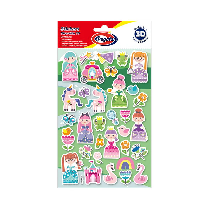 STICKER PEGAFAN 3D  PRINCESAS  50    PBA4203V 1