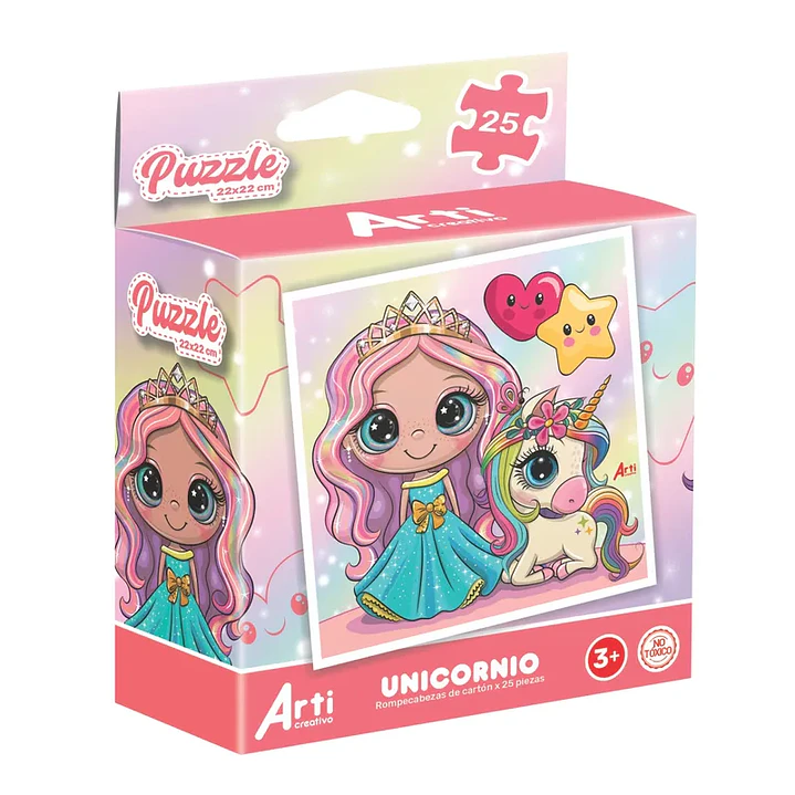 ROMPECABEZA ARTI UNICORNIO X 25PZA  CARTON 22X22CM    TACJUE500-I 1