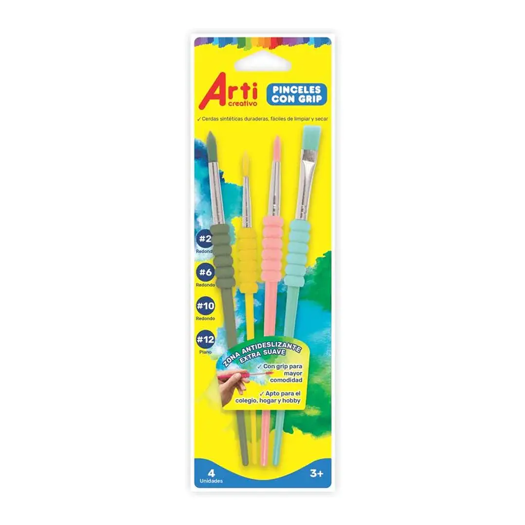 PINCEL ARTI C/GRIP X4PCS #2, 6, 10, 12 TAC266 1