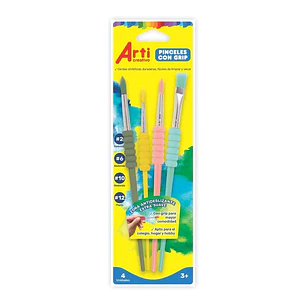 PINCEL ARTI C/GRIP X4PCS #2, 6, 10, 12 TAC266