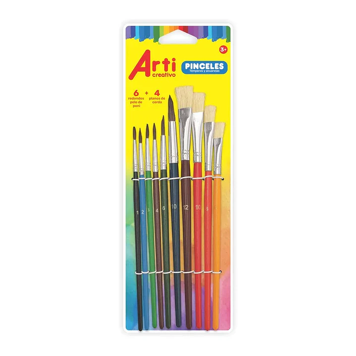SET PINCELES ARTI MEGA X10 (Nº 1,2,3,4,6,6,8,10,10,12)   TAC265 1