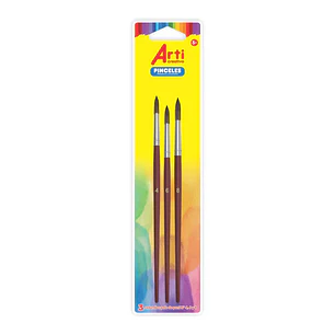 SET PINCELES ARTI  PUNTA REDONDA X 3  (Nº 4,6,8)   TAC263