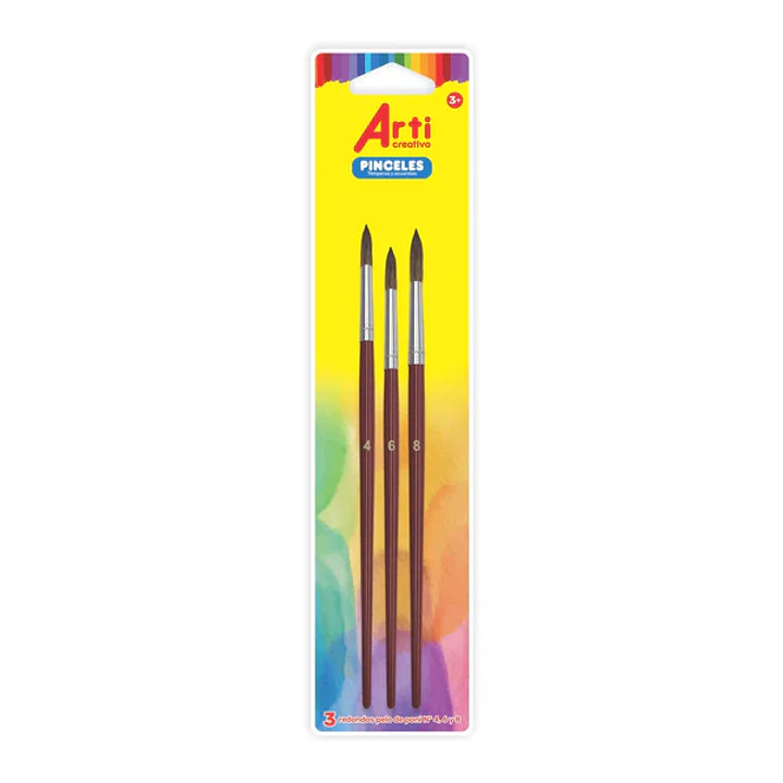 SET PINCELES ARTI  PUNTA REDONDA X 3  (Nº 4,6,8)   TAC263 1