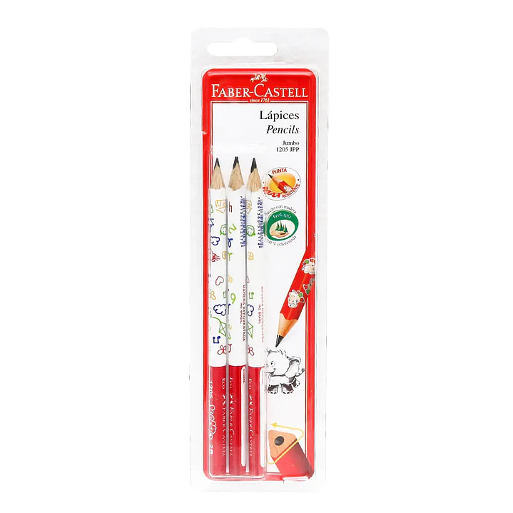 LAPIZ FABER JUMBO B-1205  X3  BLISTER  611225 1