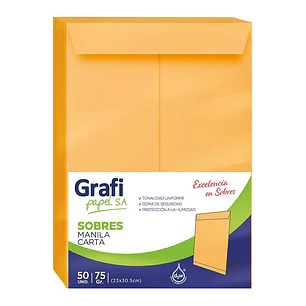 SOBRE MANILA GRAFI CARTA    x50 UNIDADES
