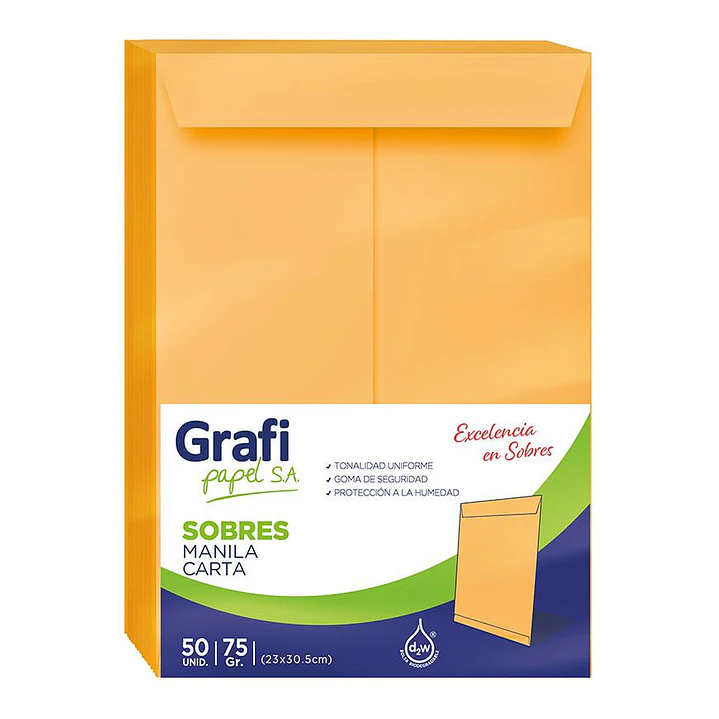 SOBRE MANILA GRAFI CARTA    x50 UNIDADES 1