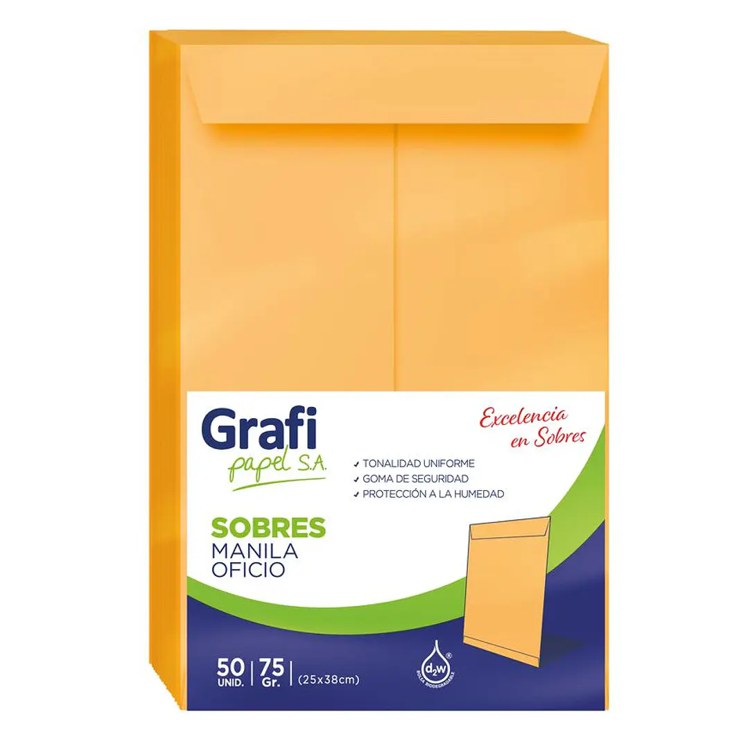 SOBRE MANILA GRAFI OFICIO     x50 UNIDADES 1
