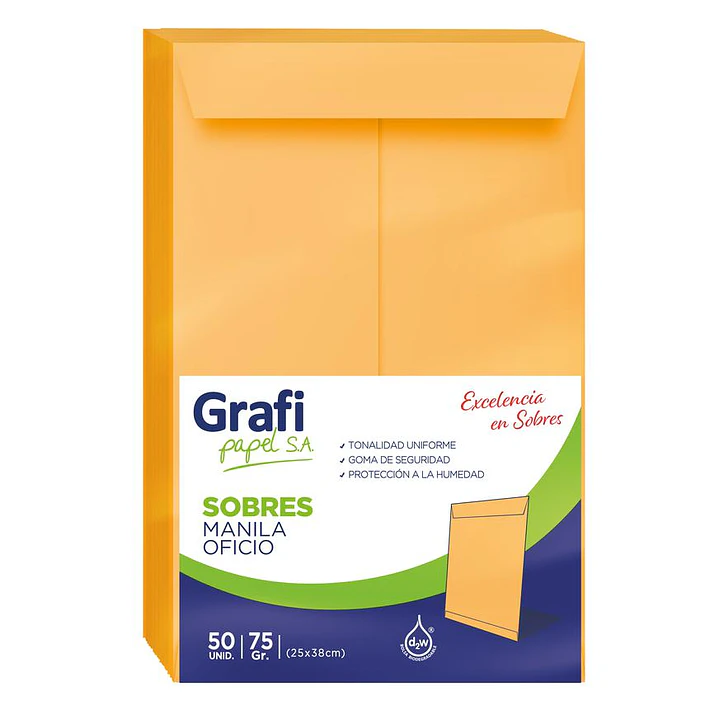SOBRE MANILA GRAFI OFICIO     x50 UNIDADES 1