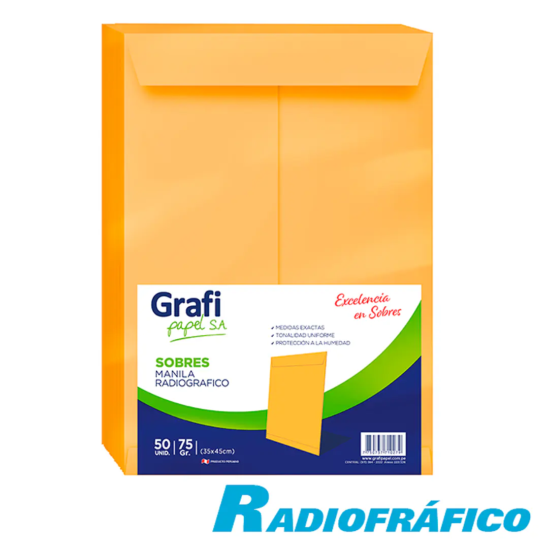 SOBRE MANILA GRAFI RADIOGRAFICO     x50 UNIDADES 1