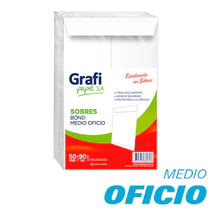 SOBRE BOND GRAFI  1/2 OFICIO   x50 UNIDADES