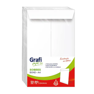 SOBRE BOND GRAFI  A4 90GR      x50 UNIDADES