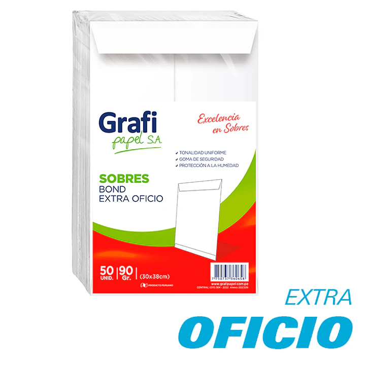 SOBRE BOND GRAFI EXTRA OFICIO    x50 UNIDADES 1