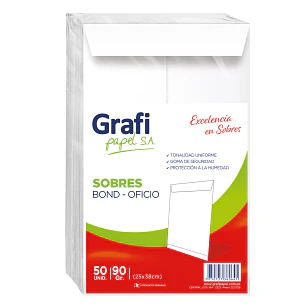 SOBRE BOND GRAFI OFICIO   25X38CM   x50 UNIDADES