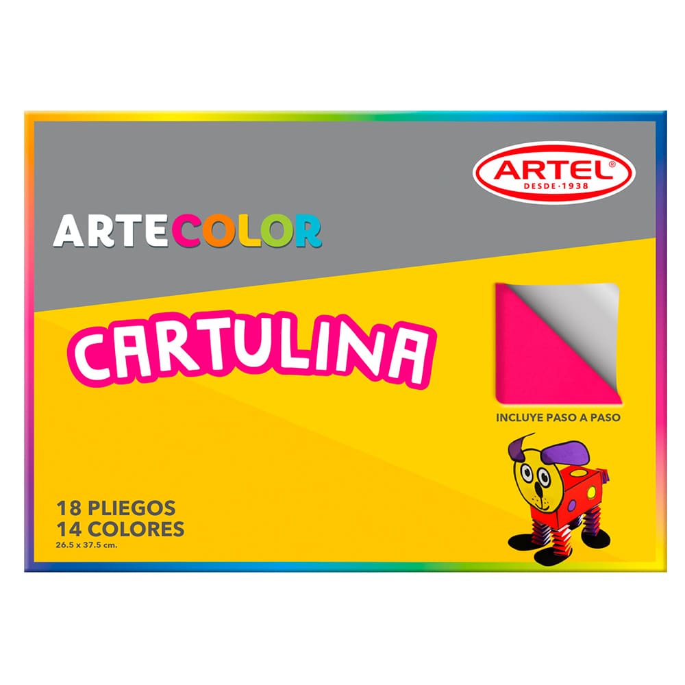 Carpeta Con Papel Cartulina 18 Hojas 14 Colores Torre