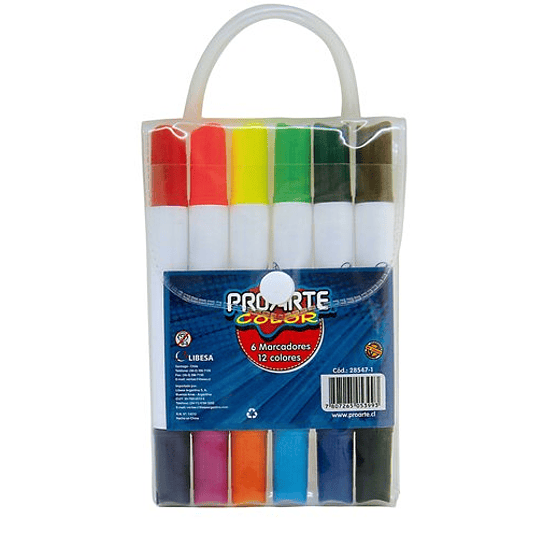 MARCADORES JUMBO DOBLE PUNTA 12 COLORES