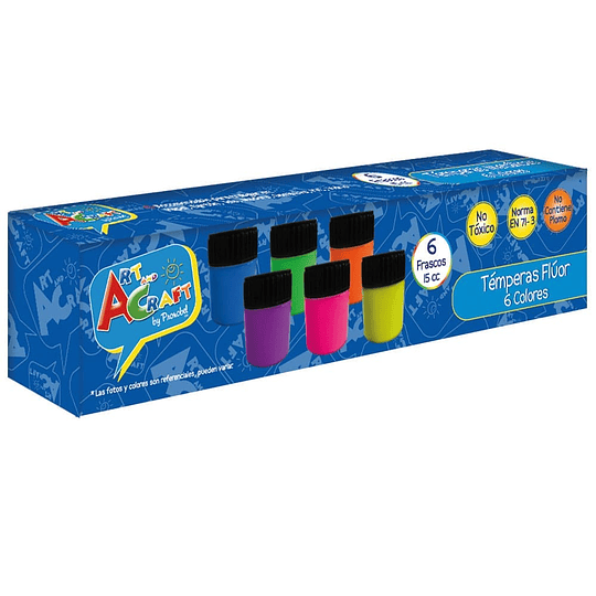 TEMPERA FLUOR 6 COLORES 15ML